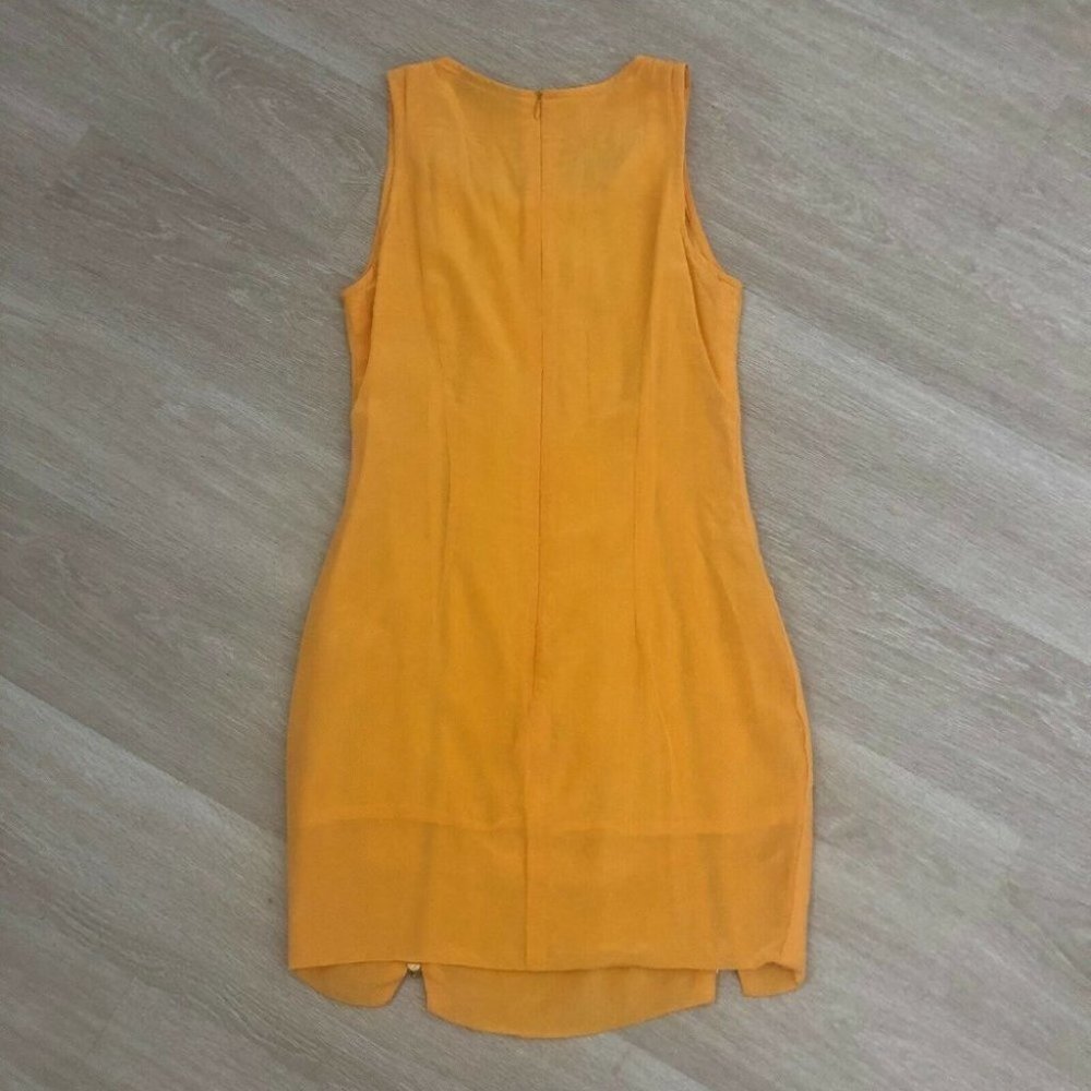 Maurie & Eve 100% Silk Women's Dress Size 8 Yellow Featured Zippers - Picture 8 of 8
